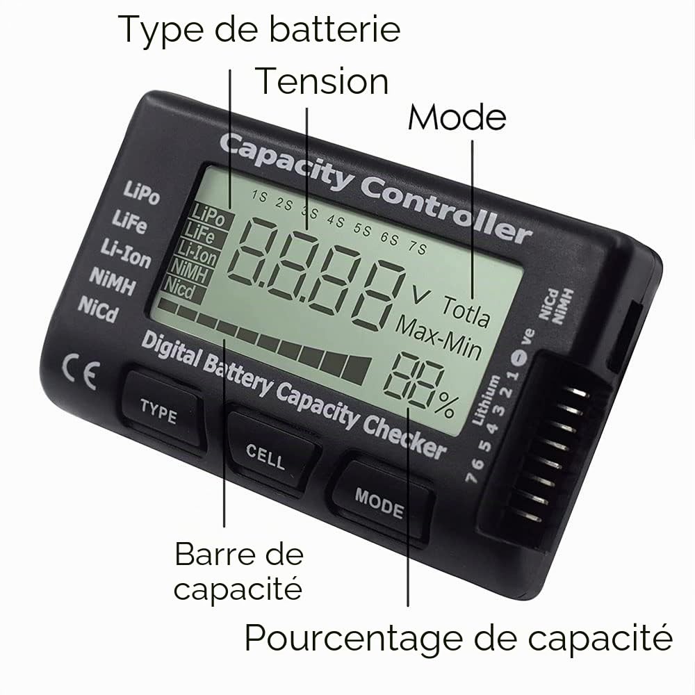 RC CellMeter-7 Contrôleur Testeur de Capacité de Batterie Numérique pour LiPo LiFe Li-ion NiMH NiCd