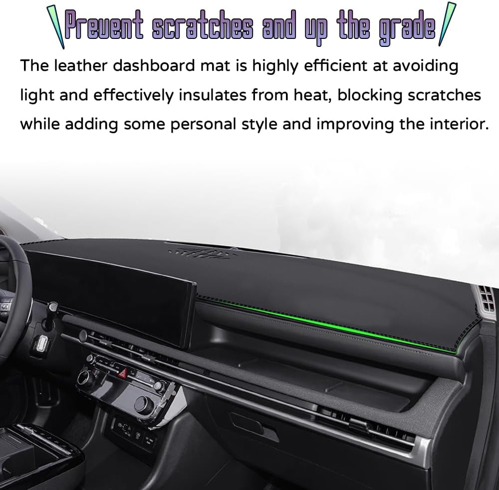 Custom Interior Accessories for Hyundai Tucson 2025 Leather Center Console Cover Dashboard Cover Dash Cover Mat Pad Black（Without HUD