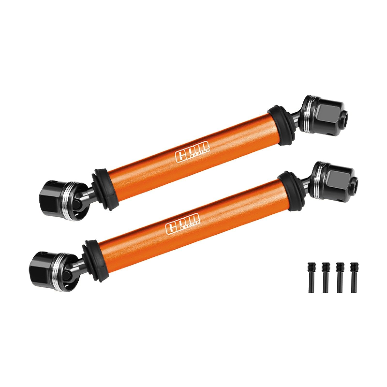 Arbre d'entraînement CVD central en acier au carbone 4140 + alliage 6061-T6 pour kit optique Vanquish 1:10 H10/Yokohama RTR/Sparco RTR Rock Crawler Upgrades - Orange