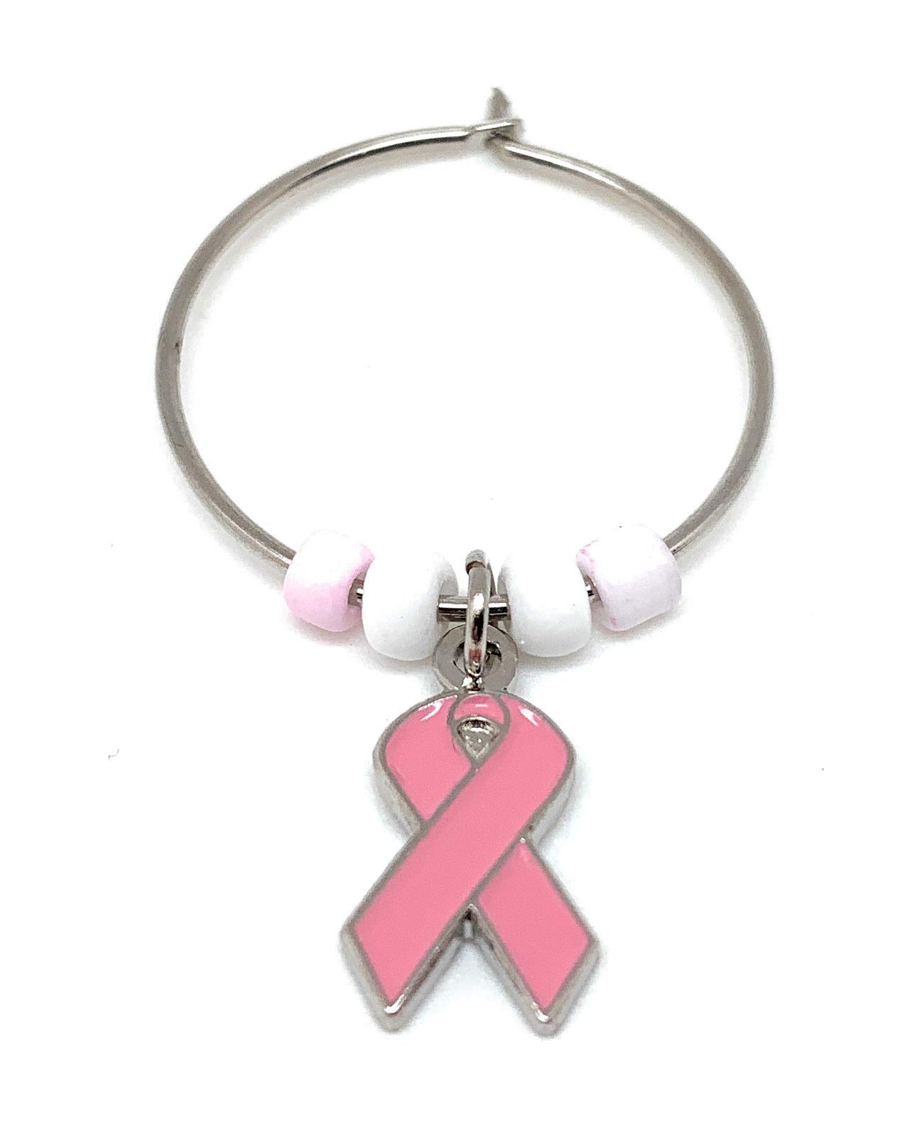 PinFactory Pink Ribbon Wine Glass Charm (5 Piece Pack)