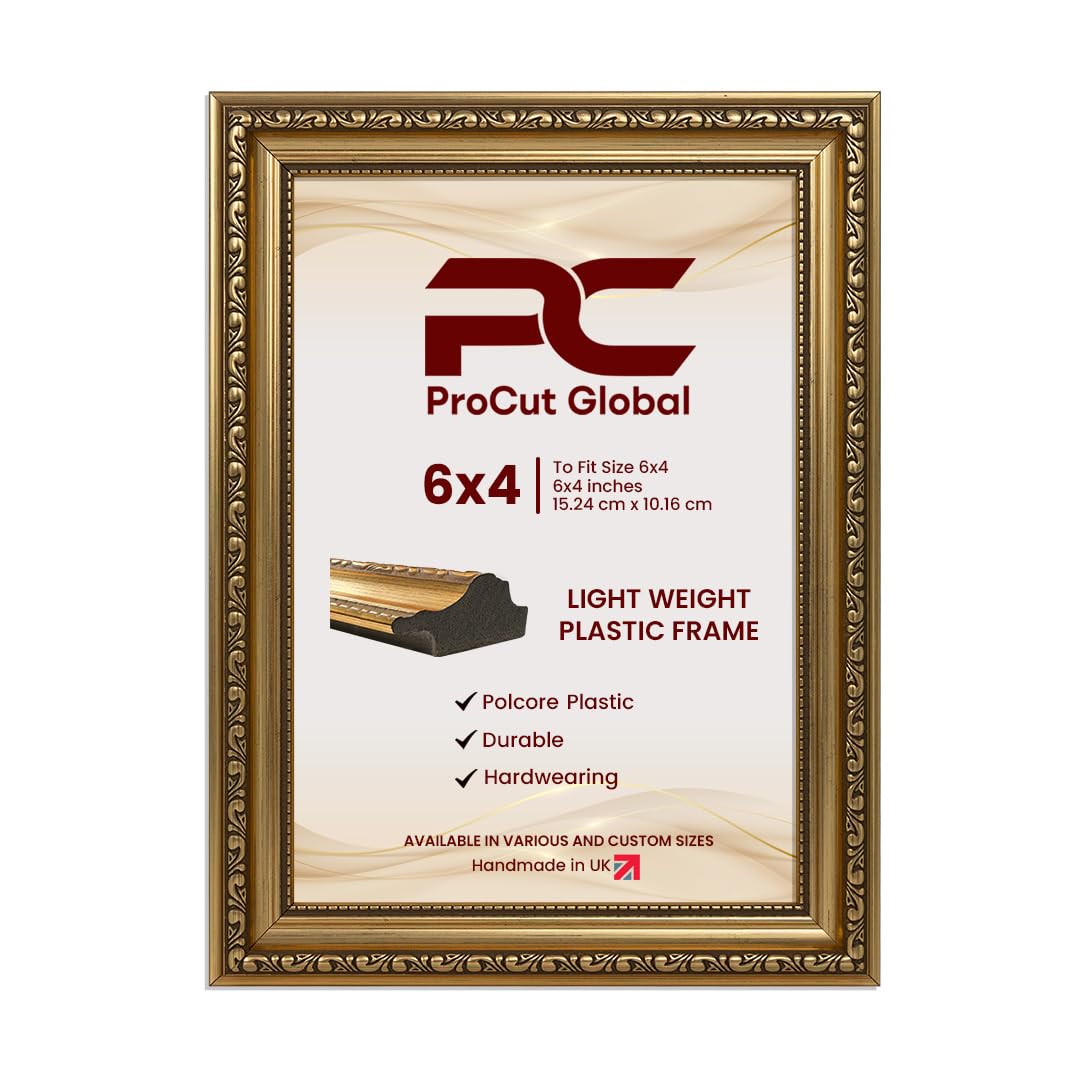 Procut Global Ornate Gold Vintage Picture Frames For Photos - 6x4"