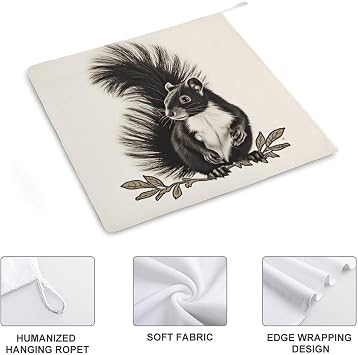 Skunk Hand Towels Microfiber Absorbent Soft Decorative Bathroom Towel Lightweight Breathable Kitchen Dish Towels for Hotel Spa Gym Home Decorations 2PCS