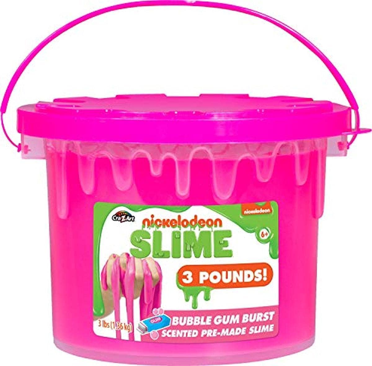 Nickelodeon 3 Lb Bubble Gum Burst Slime Bucket