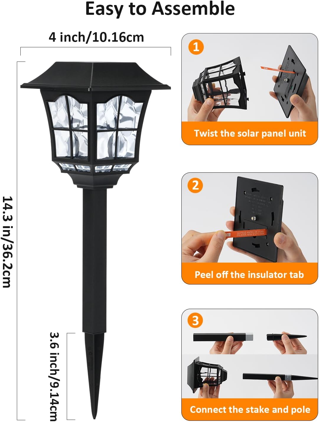 Solar Pathway Lights Outdoor, 8 Pack Waterproof Solar Powered Garden Light, 3000K Warm White LED, Path Landscape Lighting, Auto On/Off, Outside Decor Lights for Garden, Yard, Walkway, Driveway, Lawn