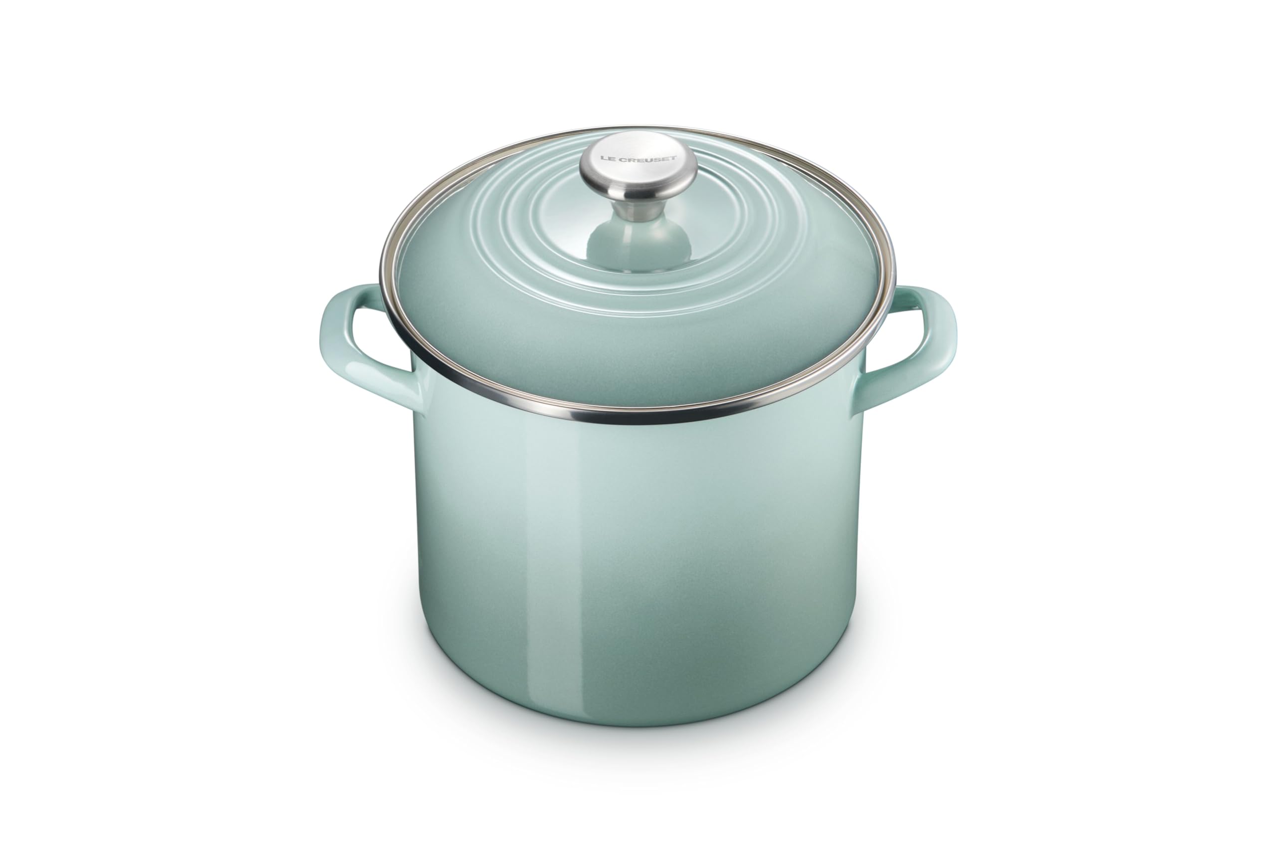 Le Creuset Enamel on Steel Traditional Stockpot, 8 qt., Sea Salt with Stainless Steel Knob