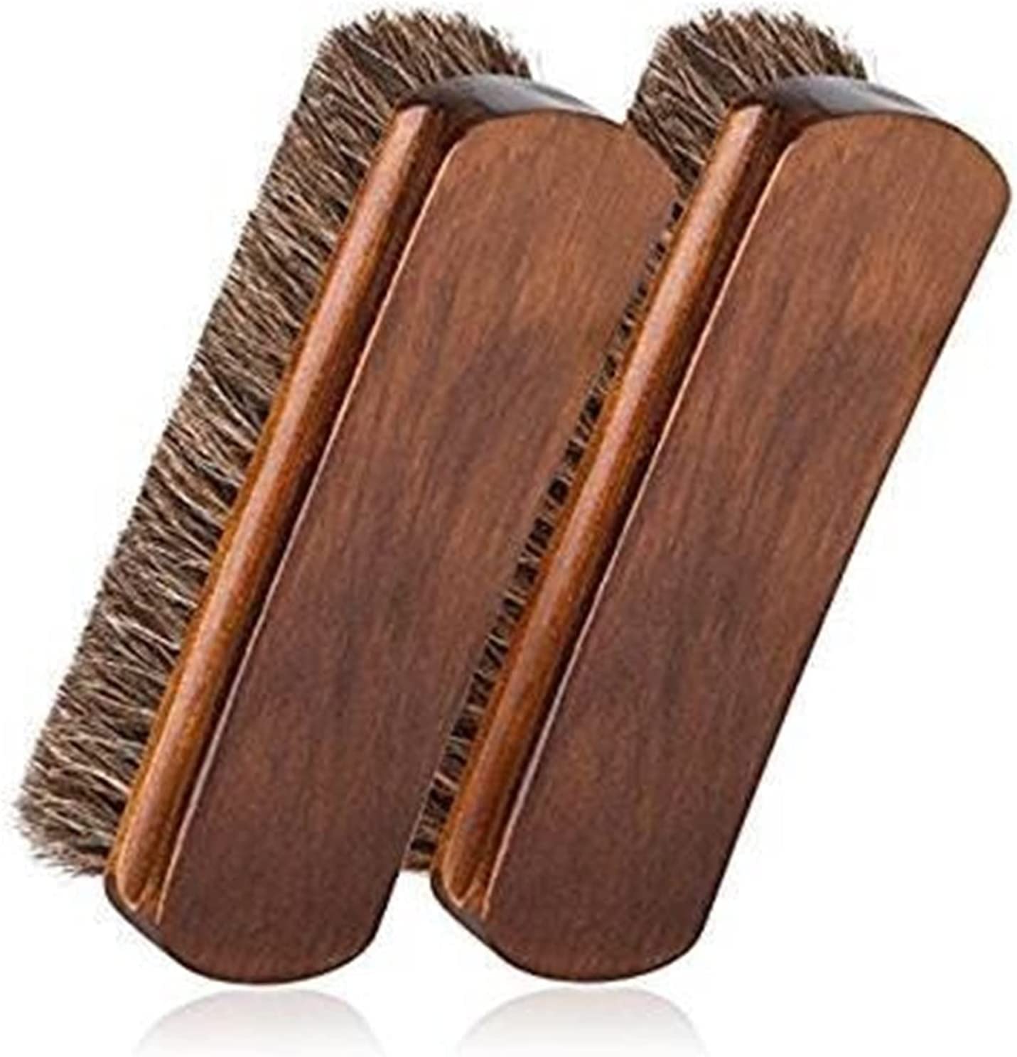 Cepillo for Zapatos, Cepillo for lustrar Zapatos de Crin Cepillo for pulir Mango de Madera con cerdas Cepillo for Zapatos y Botas