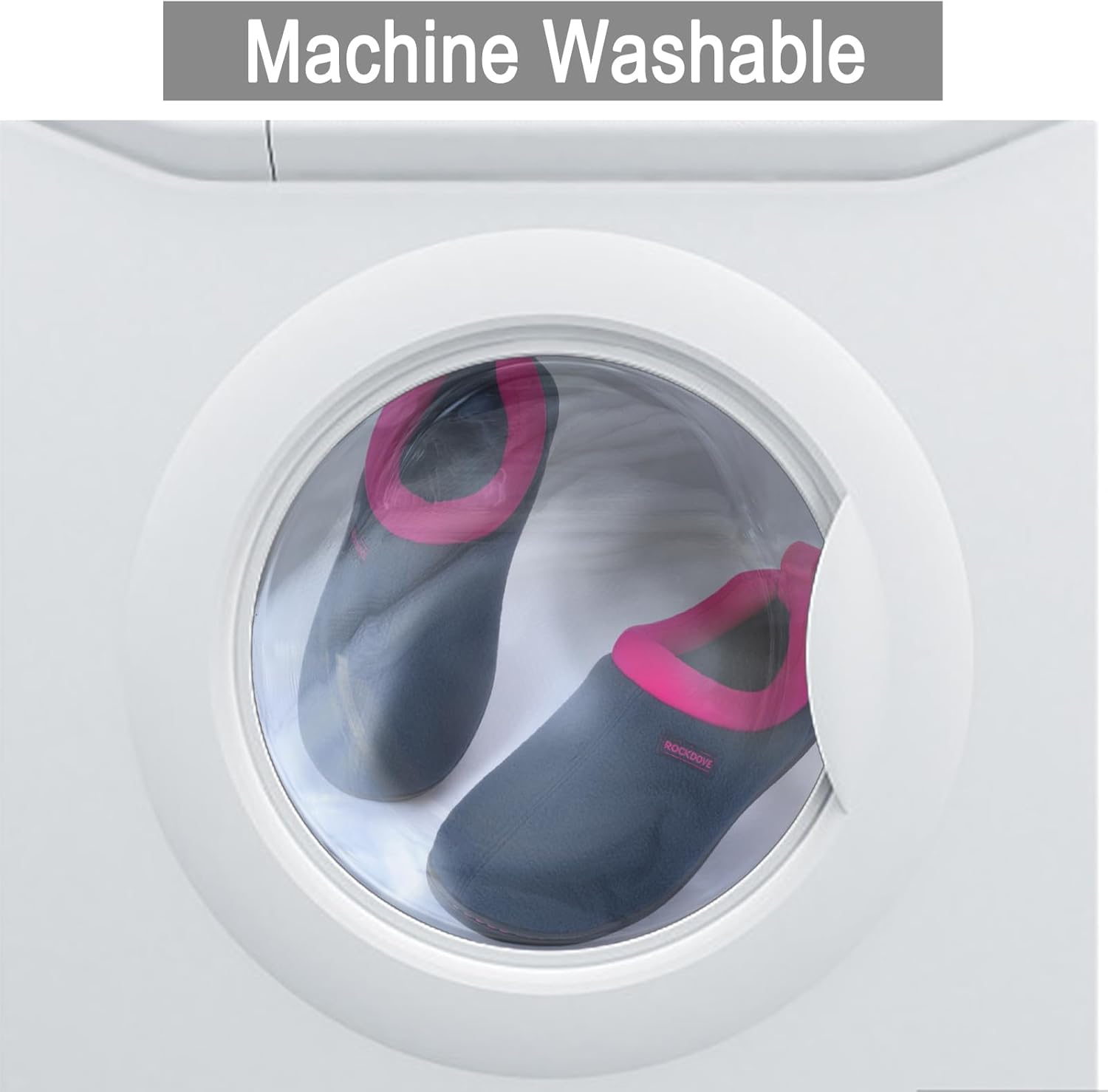 RockDove Womens Soft Cuff Polar Fleece Two Tone Memory Foam Slipper Closed Back Indoor Outdoor Non Slip Rubber Sole Cozy Warm Gift - Image 6