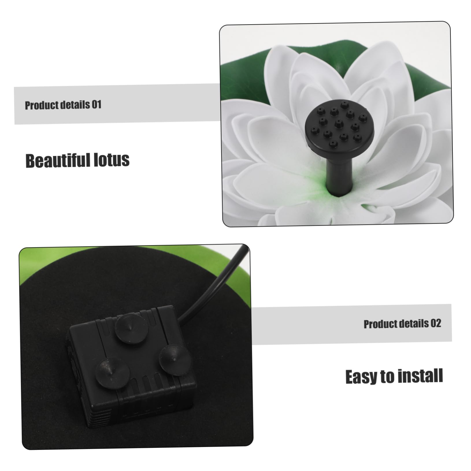 Fuente Solar Flotante de Loto 2,5 W para Baño de Pájaros