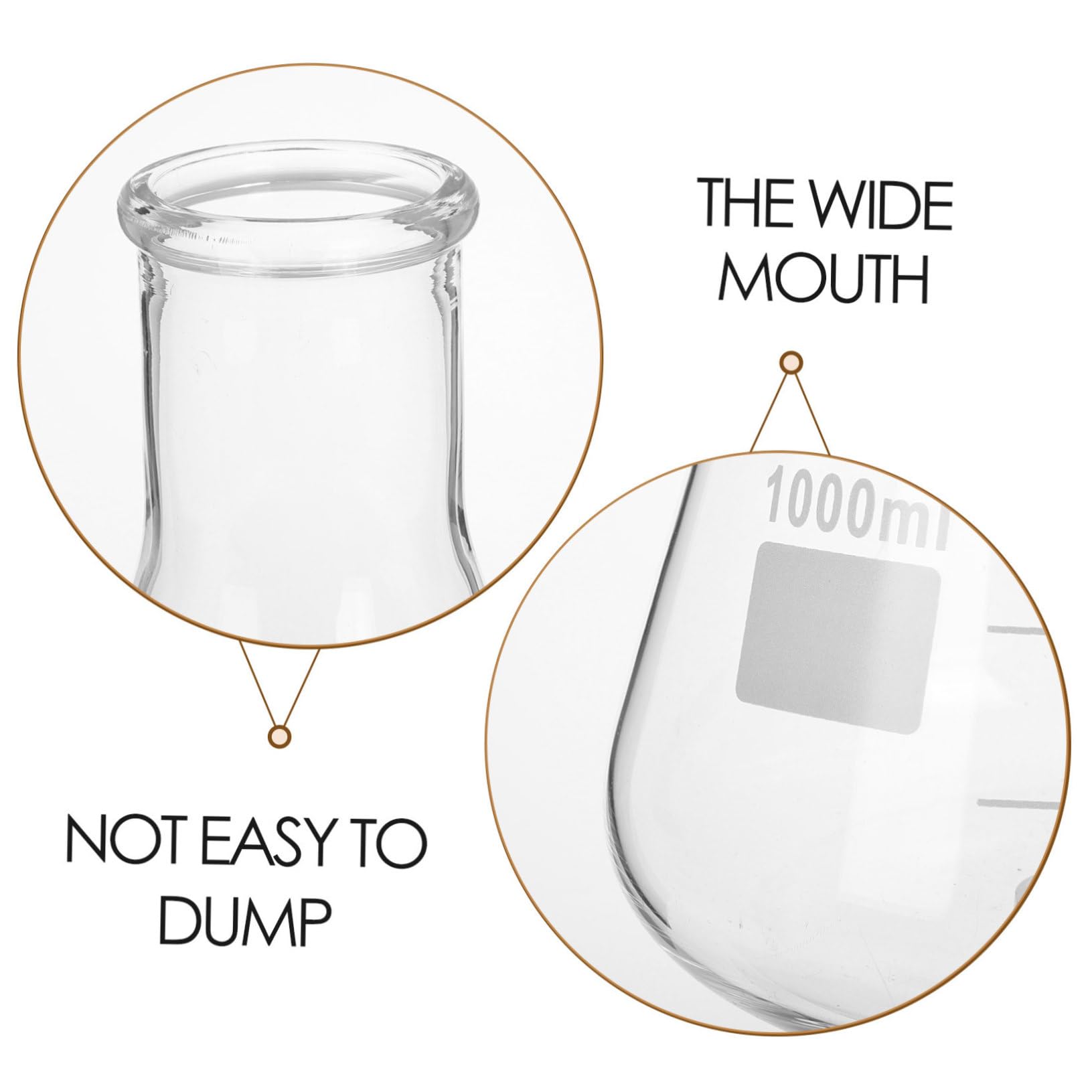 Juego De 5 Matraces Erlenmeyer Cónicos Graduados De Vidrio De Borosilicato Resistente Al Calor (50 Ml, 150 Ml, 250 Ml, 500 Ml, 1 L) Para Laboratorio y Experimentos Científicos