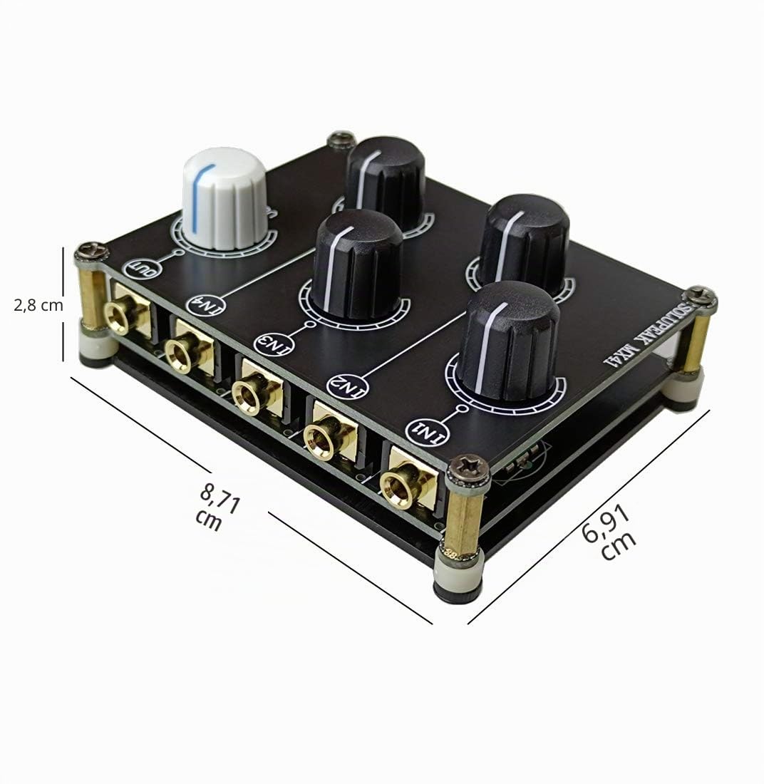 Mini 4-Wege-Audio-Mixer, Stereo, 4-in-1-Out-AUX, passive 3,5-mm-Line-Level-Steuerung MX41