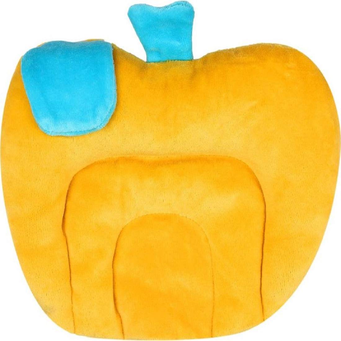 Chote Ustad Apple Shape Soft Velvet Fabric Musterd Seeds Pillow for Newborn Baby's (Orange)