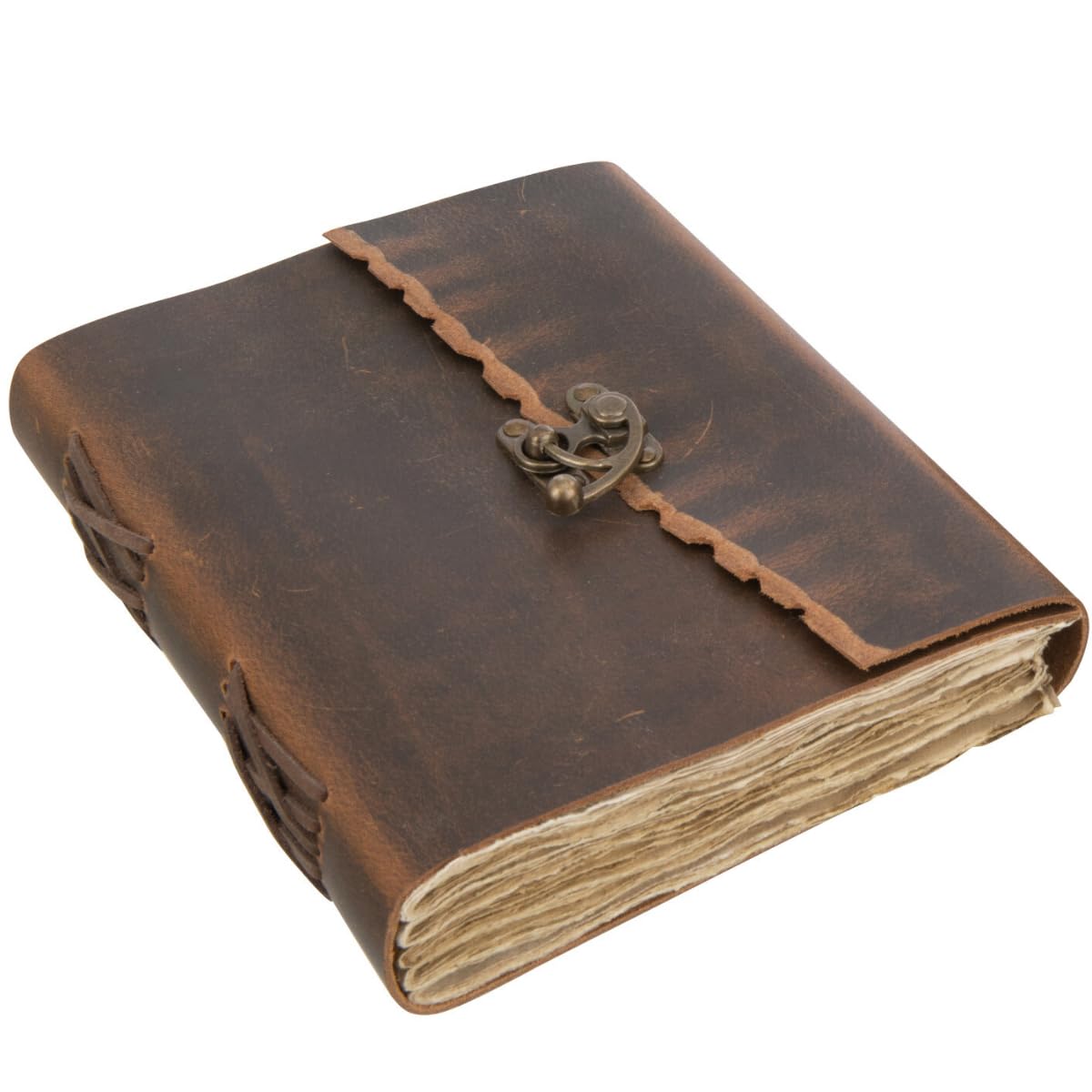 Carnet vintage avec une couverture en cuir brun
