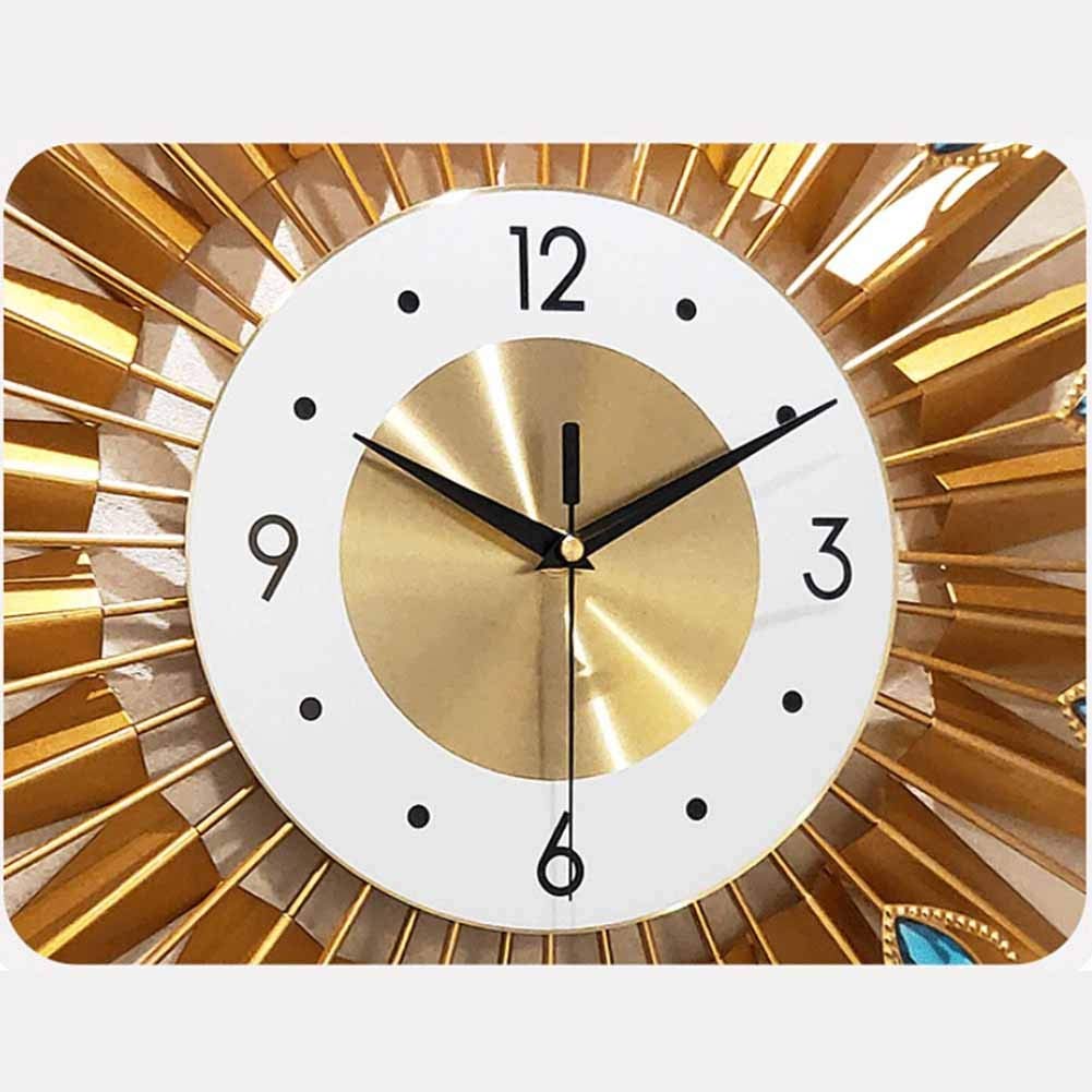 AUNEVN Relojes de Pared Relojes Colgantes Personalizados Sala de Estar Operada por Batería Cocina Cocina Moderna Metal Dorada Relojes Decorativos