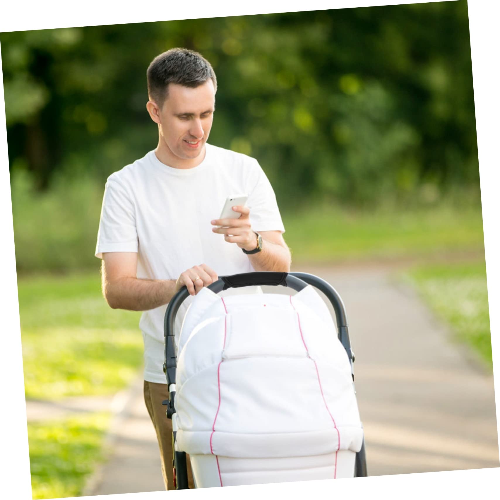 Yardwe 16 Piezas para Manillar de Cochecitos de Fundas Adhesivas para Mango de Paraguas y Reposabrazos Cubiertas Duraderas y Lavables para Carros Infantiles Bicicletas Infantiles y