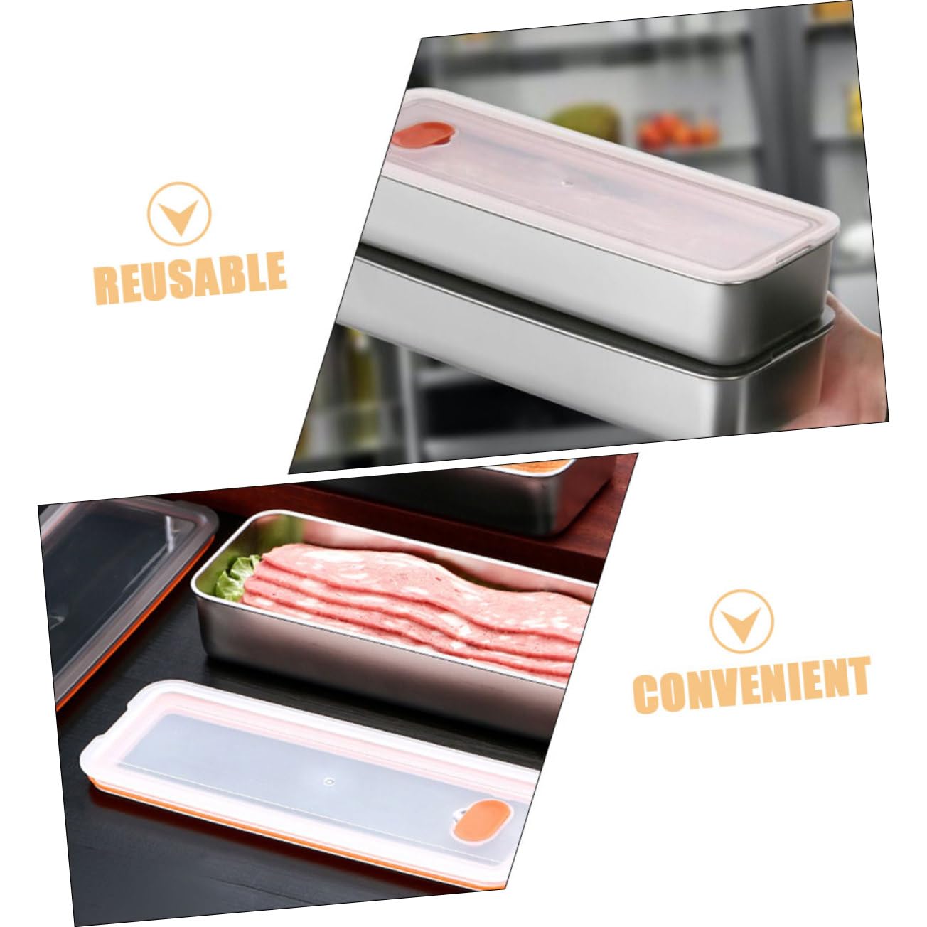 Cabilock 4piezas Contenedor De Tocino Hermético De Inoxidable Refrigerador Organizador De Almacenamiento De y Alimentos Para Guardar Tocino Queso