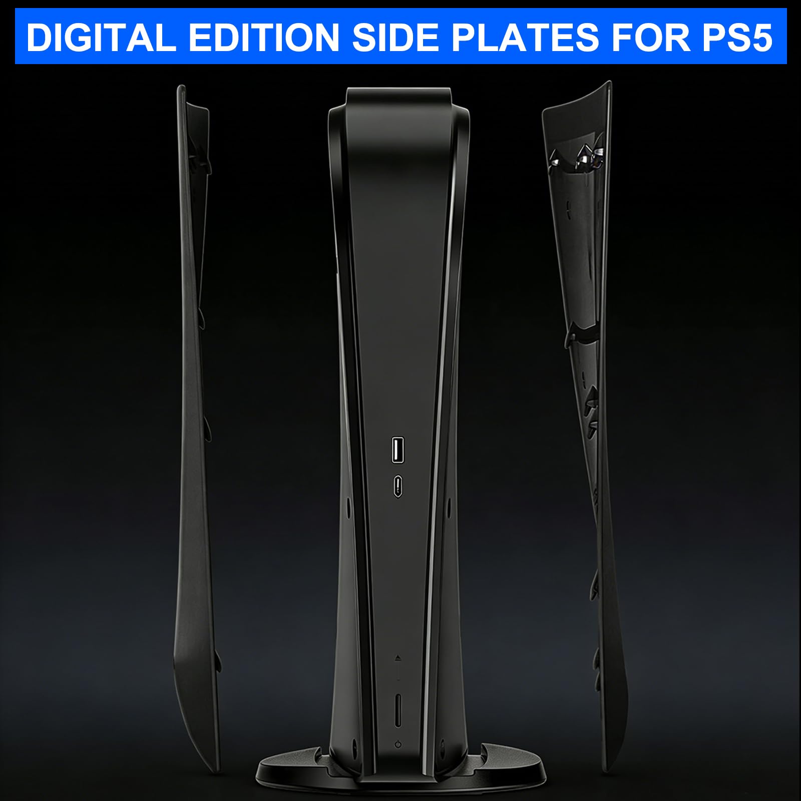 ArVin - Cover di ricambio per PS5, per console PS5, ABS antigraffio, antipolvere, accessori per Playstation 5, console di gioco Digital Edition (nero)