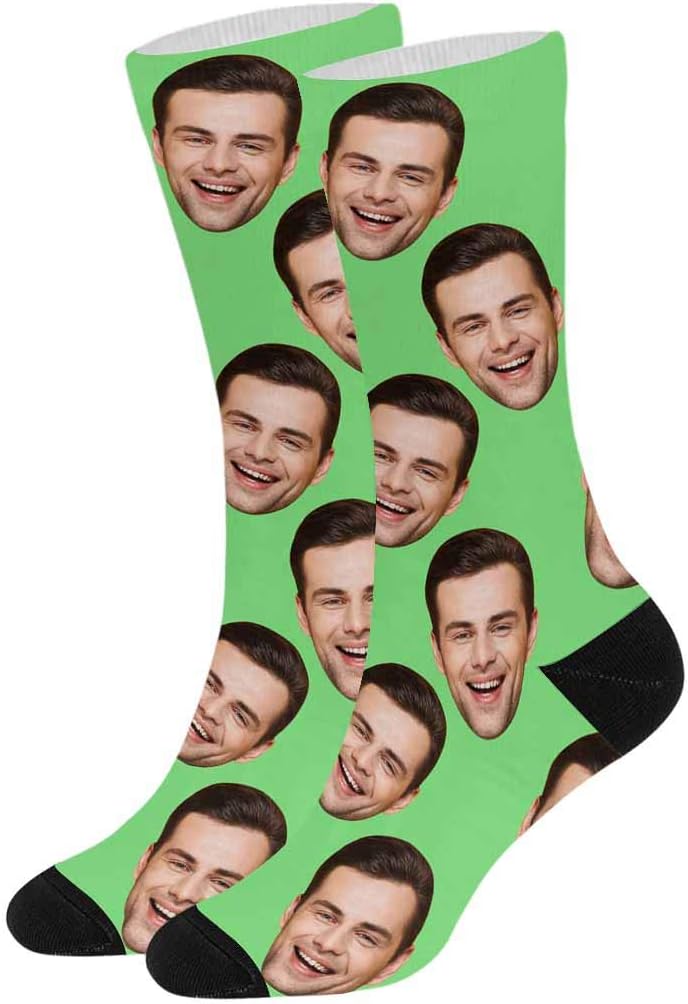 MyPupSocks Custom Photo Pet Face Socks, Personalized Family Faces Crew Socks for Men Women