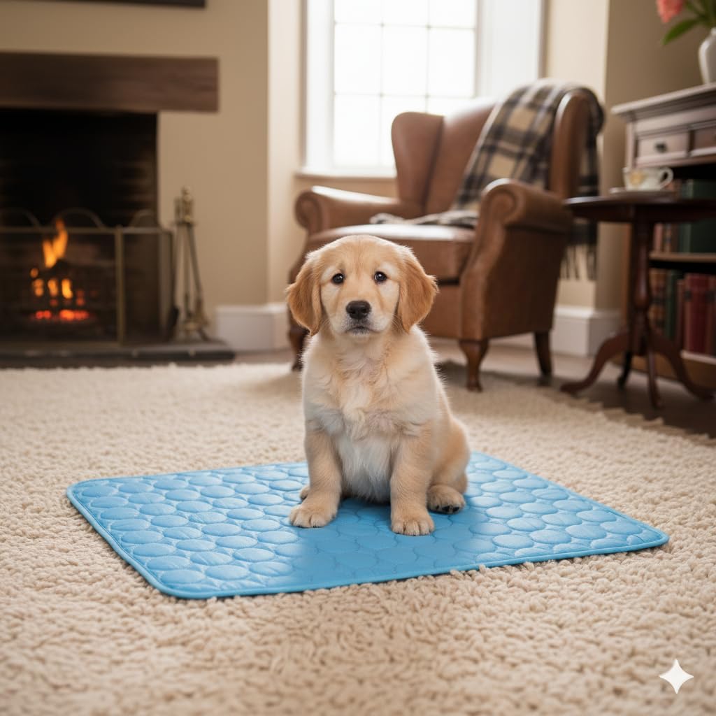 nobooao Dog Cooling Mat Large 70 × 55 cm, Glacier Blue Gel-Free Ice-Silk Cooling Pad, Machine-Washable - Image 3
