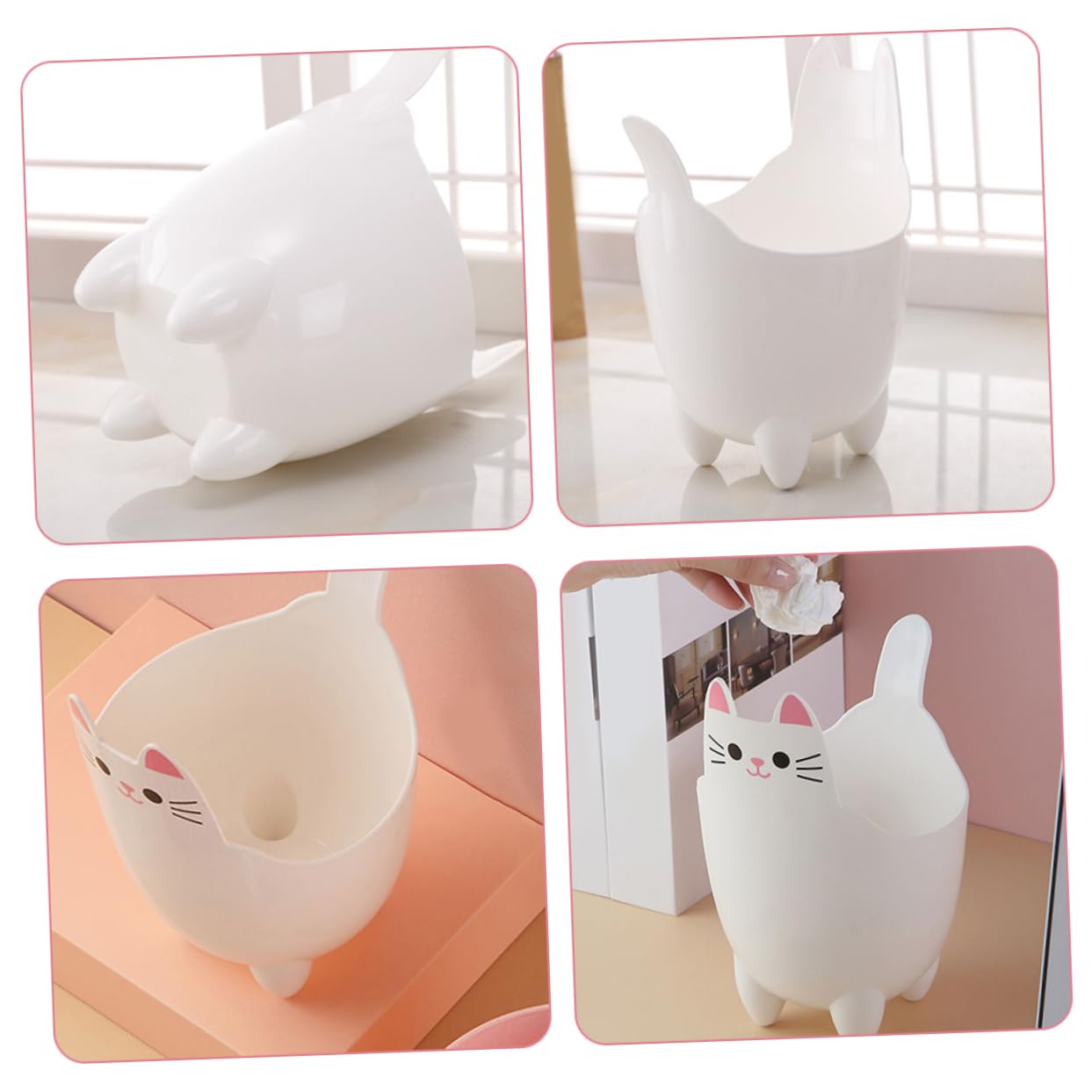 2 Stücke Katze Müll Dosen Desktop Abfall Eimer Mini Mülleimer Für Schreibtisch Büro Küche Nachttisch Deckel