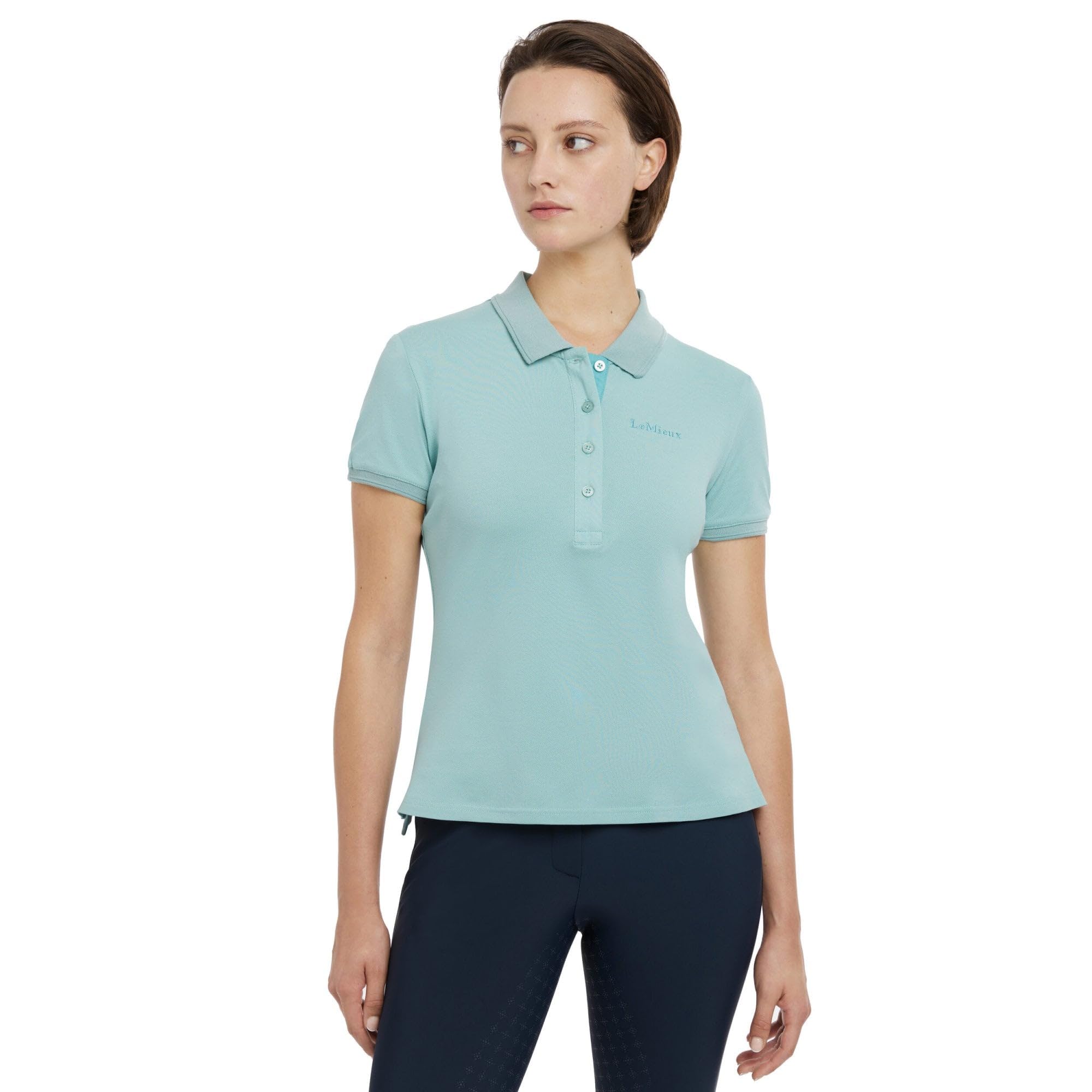 LeMieux Classique Womens Polo Shirt (UK, Numeric, 10, Regular, Regular, Aqua)