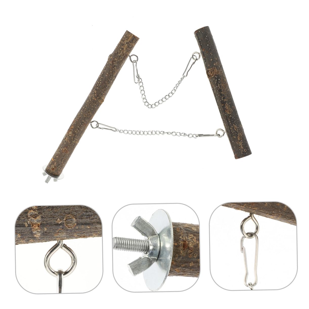 BESPORTBLE 5ensembles Perchoir pour Oiseaux Balancelle pour Perruches Et Perroquets Jouet Naturel Activité Support De pour Cage à Oiseaux Accessoire De pour Petits