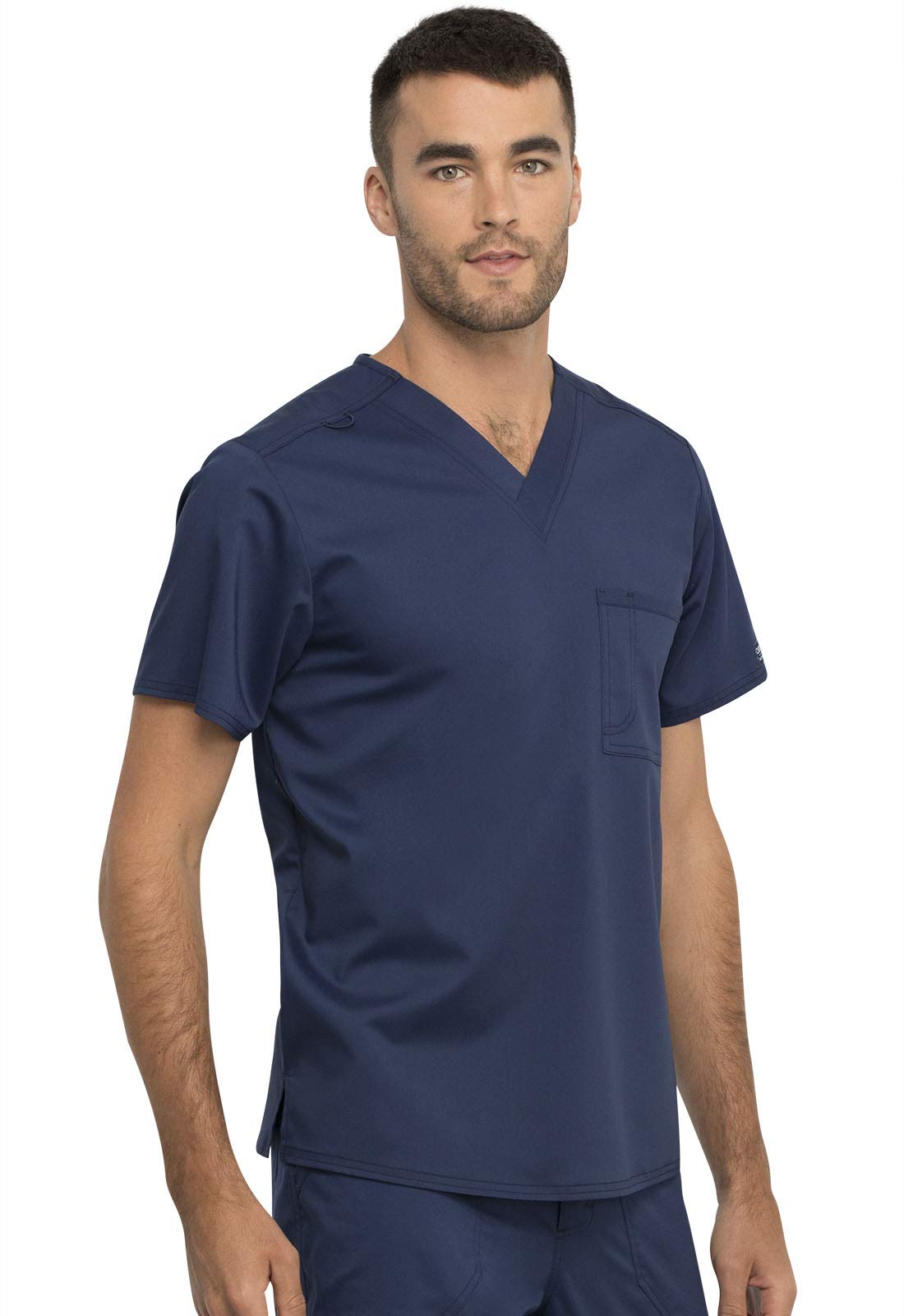 Cherokee WW625 - Conjunto de ropa quirúrgica para hombre y mujer, cuello en V, con pantalón de pierna cónica con cordón, WW020, azul marino, XL y pantalón alto XL