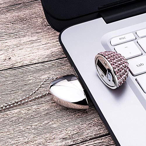 Wooteck 32Gb Crystal Loving Heart Shape Jewelry Usb Flash Drive Pendrive With Necklace,Pink #TOP4