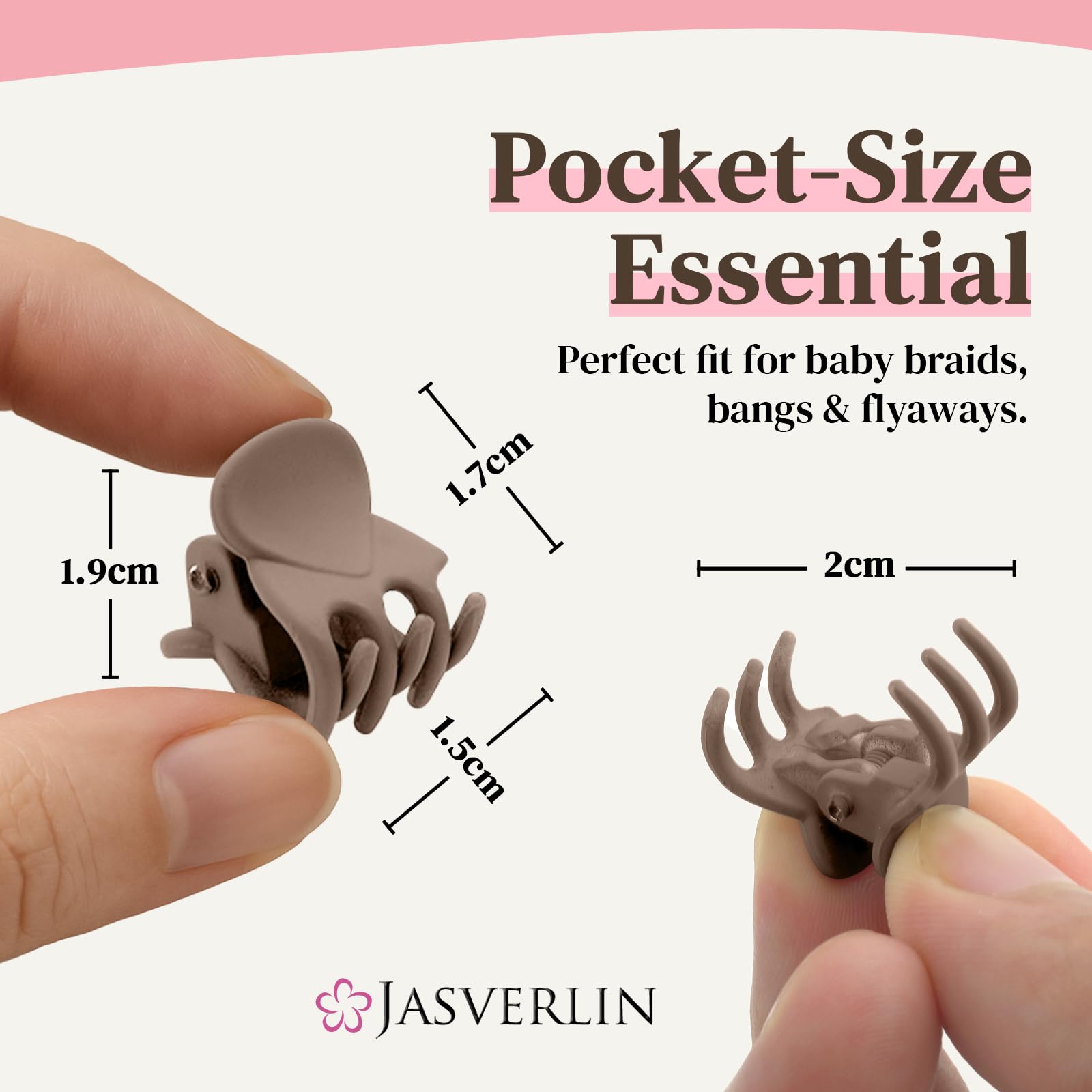 JASVERLIN 50Pcs Matte Mini Hair Claw Clips, Small Cute Tiny Clips for Thin Short Curly Hair Women Girls Toddlers - Image 4