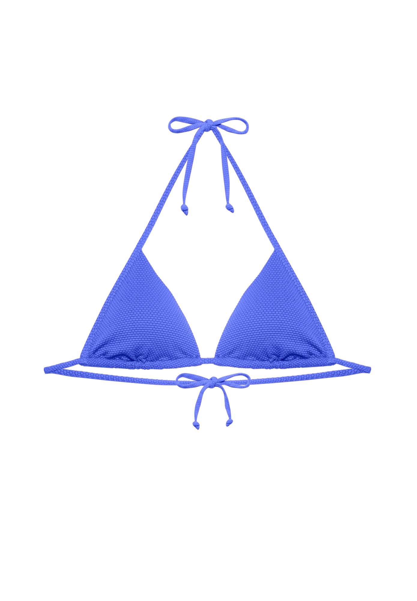 YAMAMAY - Bikini Parte Alta a Triangolo Senza Ferretto, Imbottitura Removibile, Donna, Textured, Blu Royal, monocromo