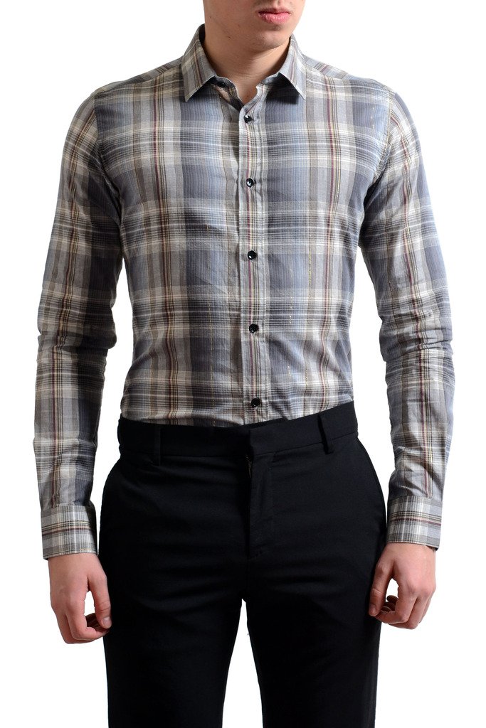 Saint Laurent Men's Plaid Dress Shirt