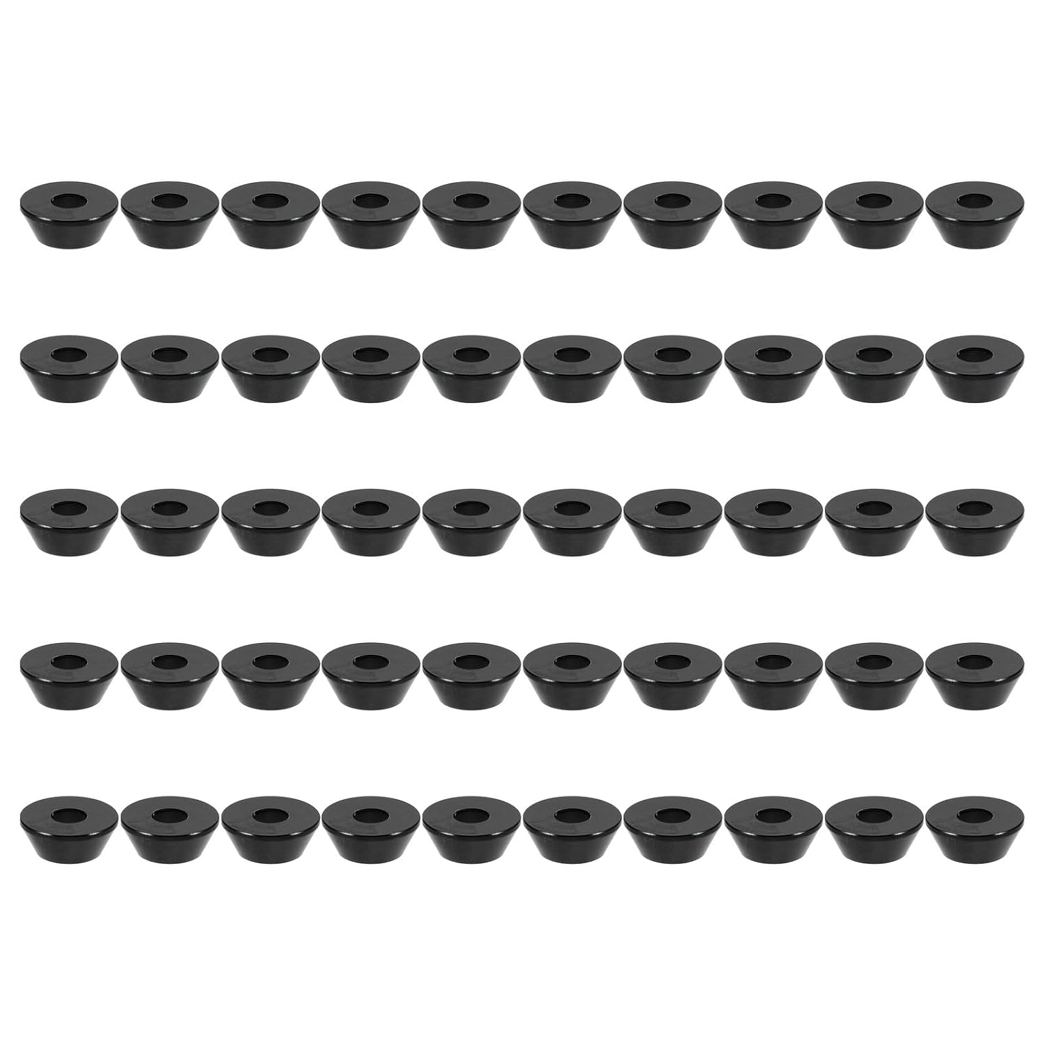 CHILDWEET 50Pcs M5 Black Anodized Aluminum Alloy Conical Screw Gasket Washers for Model Aircraft Screws, Standard Size Replacement Shims for Industrial Fastening Applications