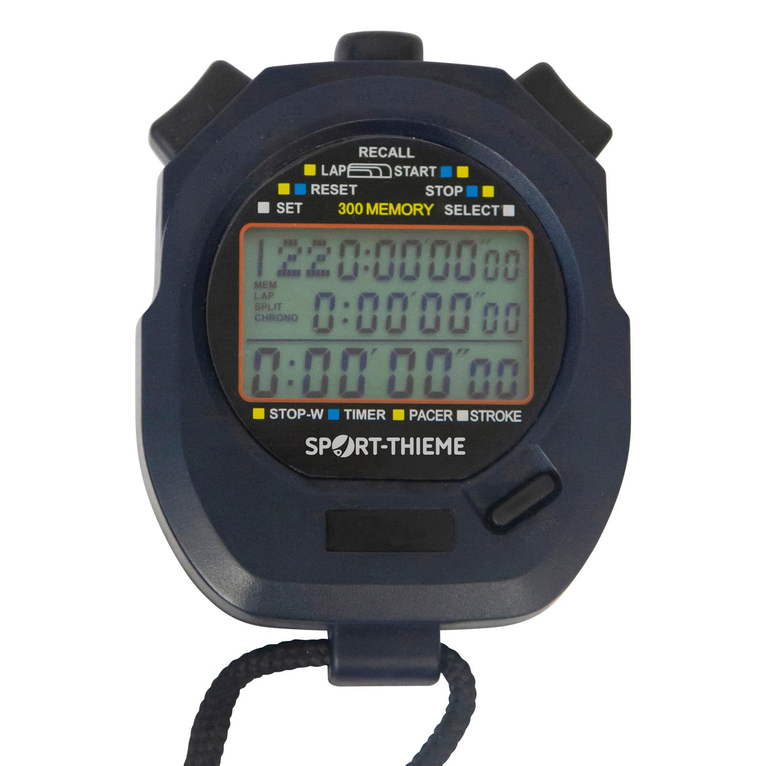 Sport-Thieme Stoppuhr Digital Wasserdicht Schwimmen Rudern 300 Speicherplätze 82x62x23 mm