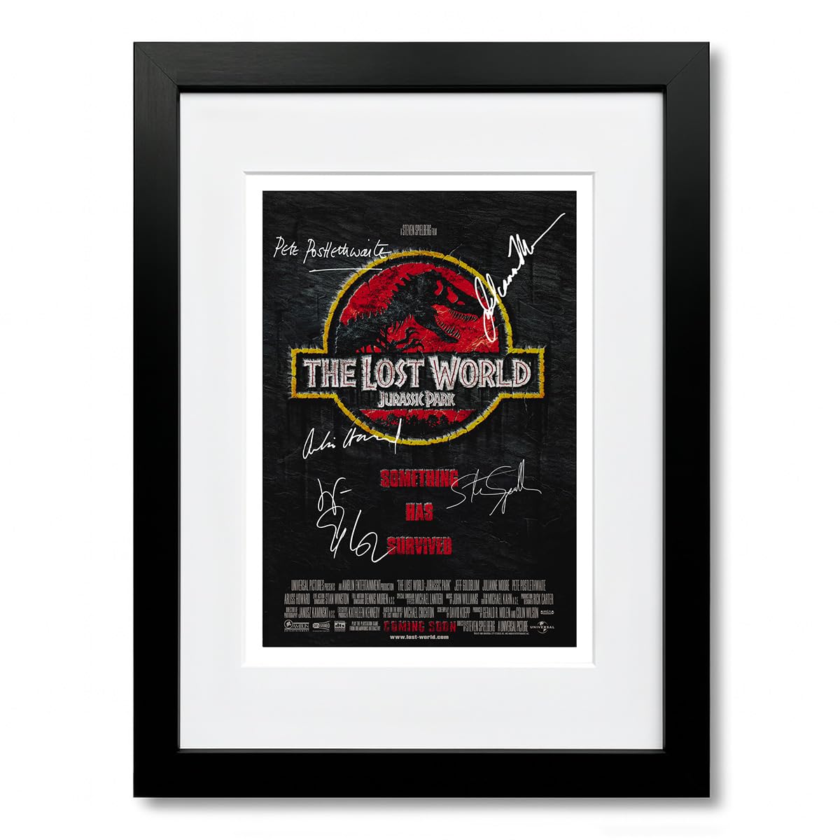 Jurassic Park Cast Signed A4 Poster Photo Print Framed Autograph Gift Movie Film Sam Neill Laura Dern Jeff Goldblum (The Lost World A4 Framed & Mounted)