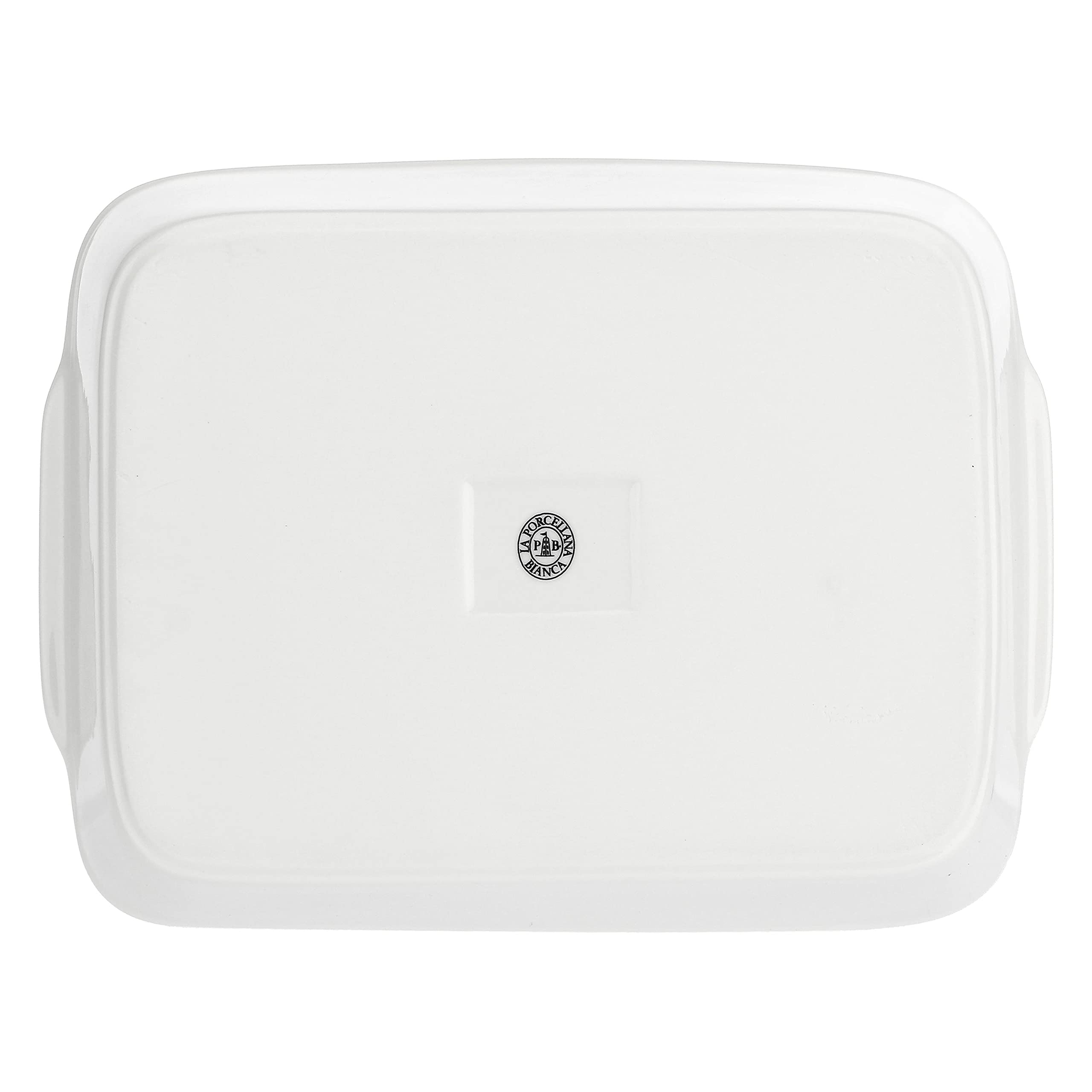 la Porcellana "Anghiari lasaña Fuente de Horno Caja de Regalo, Blanco, 30 x 22 x 7,5 cm