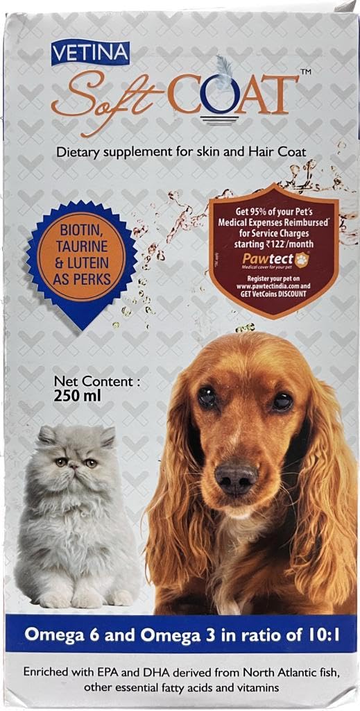 See full amazon price history chart for Vetina Soft Coat Dietry Supplement for Skin and Hairs Coat Omega 6 and Omega 3 in Ratio of 10:1 Fish Oil 250ml (Pack of 2) Vetina Soft Coat Dietry Supplement for Skin and Hairs Coat Omega 6 and Omega 3 in Ratio of 10:1 Fish Oil 250ml (Pack of 2) (B0C7D1LJBM) Amazon Price History, Amazon Price Tracker