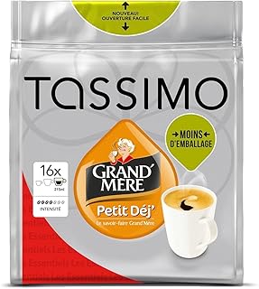 Grandmere Petit Dejeuner Coffee Pods for Tassimo , Large Cup Size - 16 T discs - Pack Of 2 (32 Discs Total)