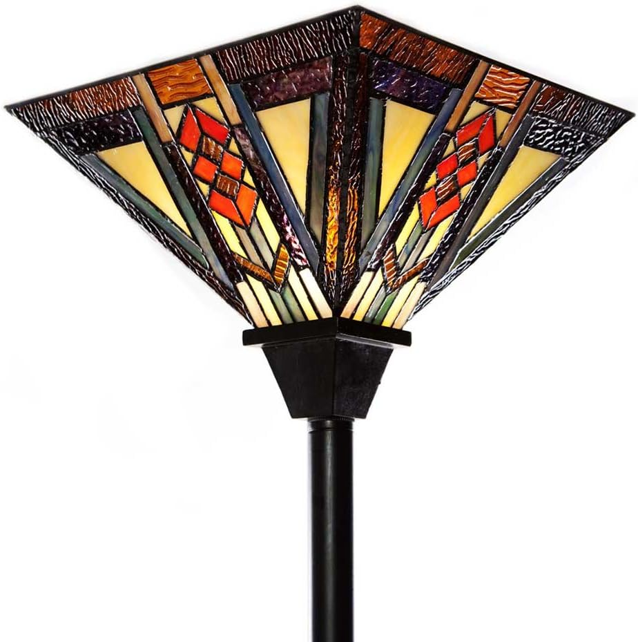 70" H Stained Glass Mission Style Southwestern Torchiere