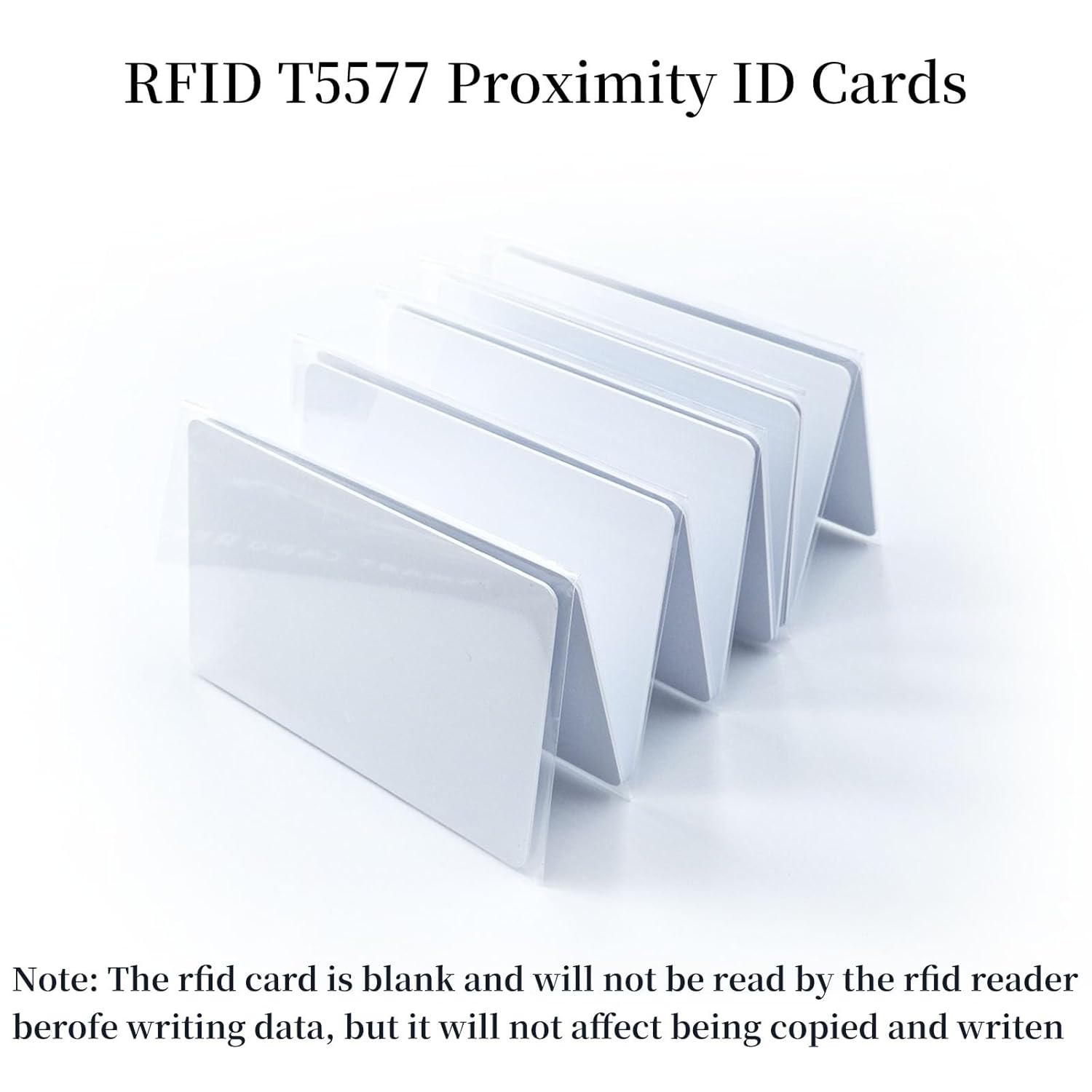 10Pcs T5577 Writable RFID Card Rewrite 125khz Blank Smart Card White Contactless RFID Proximity Cards Compatible with 1386 1326 H10301 Format RFID Readers Writer and Access Control Systems