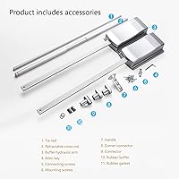 Vista 6 de LDIW Closet Pull Down Rods Aluminum Pull Down Closet Rod Hanger Wardrobe Lift Rail Organizer Storage System for Bedroom Cloakroom,Black,830~1150mm