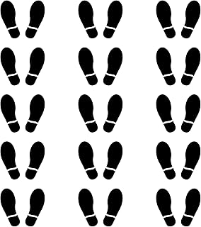 15ペア ソーシャルディスタンス ステッカー あしあと シール 床用シール 足跡 足型 フットプリント …