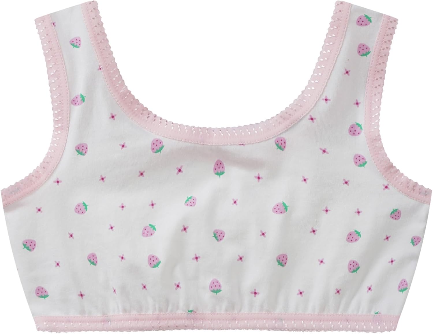 Linjinx Teenage Girls Cute Print Training Bras Seamless Bralettes Crop Tank Top Comfortable Sports Vest Underwear