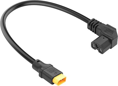12AWG IEC C15 to XT60 Charging Conversion Cable,90-Degree C15 to XT60 Charging Adapter Cable 10A 250V C15 to XT60 Male Power Extension Cord for Drones,Solar,Electric Vehicles 1.47FtXT60 Male