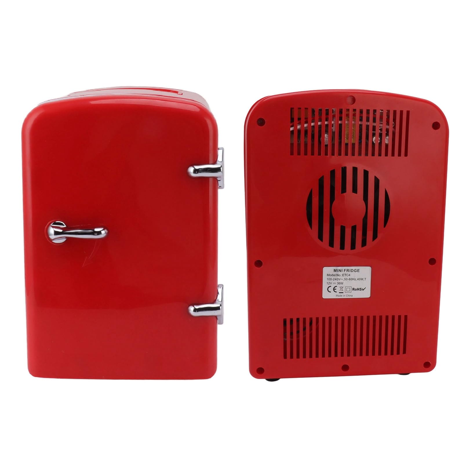 Skincare Fridge, 4L DC12V Mini Portable Compact Personal Fridge Cooler and Warmer, 36W Cosmetic Makeup Mini Fridge for Skin Care, Car Cooler for Bedroom, Dorm, Office, Car, Home (Red)