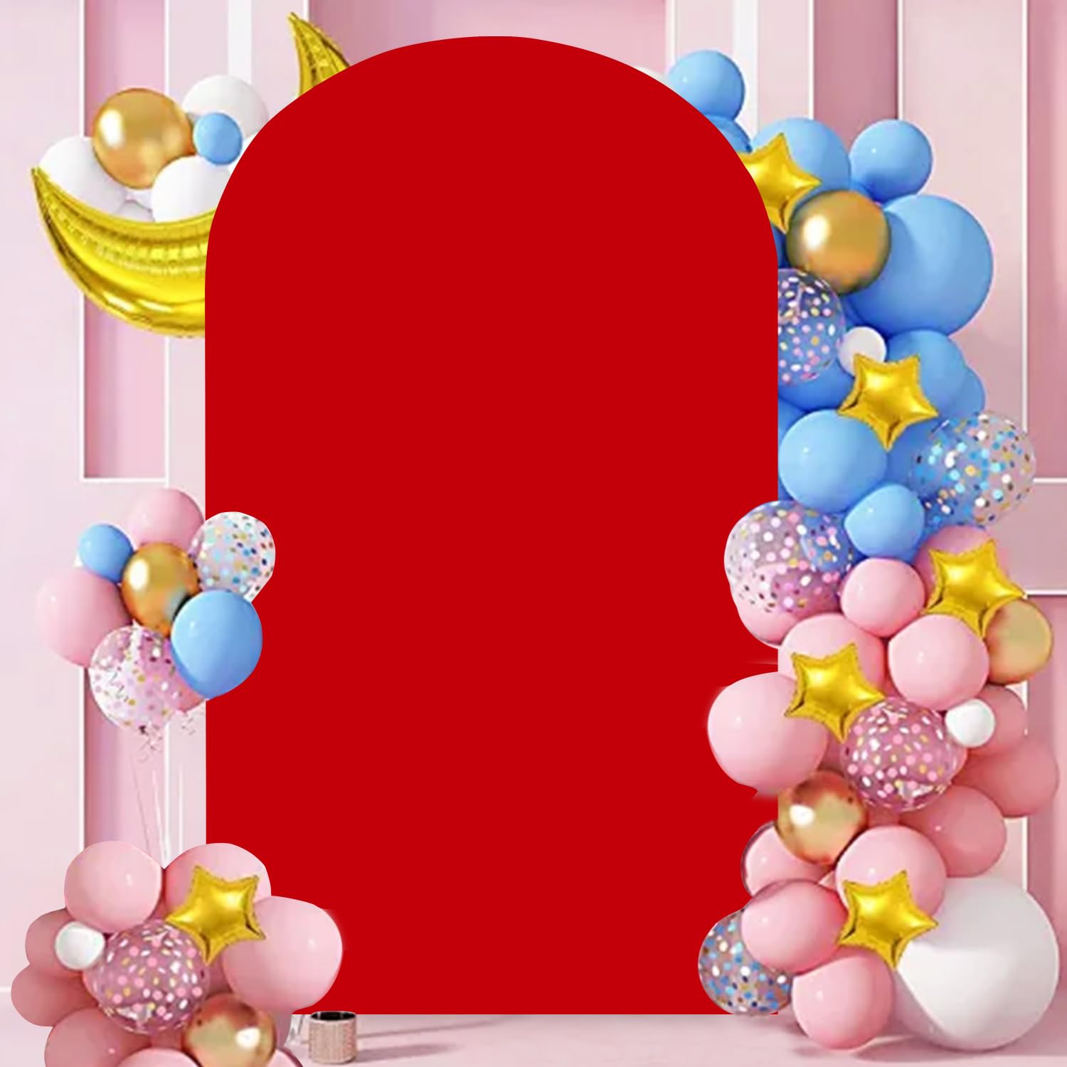 Arch Backdrop Cover, Wedding Fabric Spandex Fitted Panels, Round Top Stand Cover For Birthday Party Banquet Decoration (2.6 X 6Ft