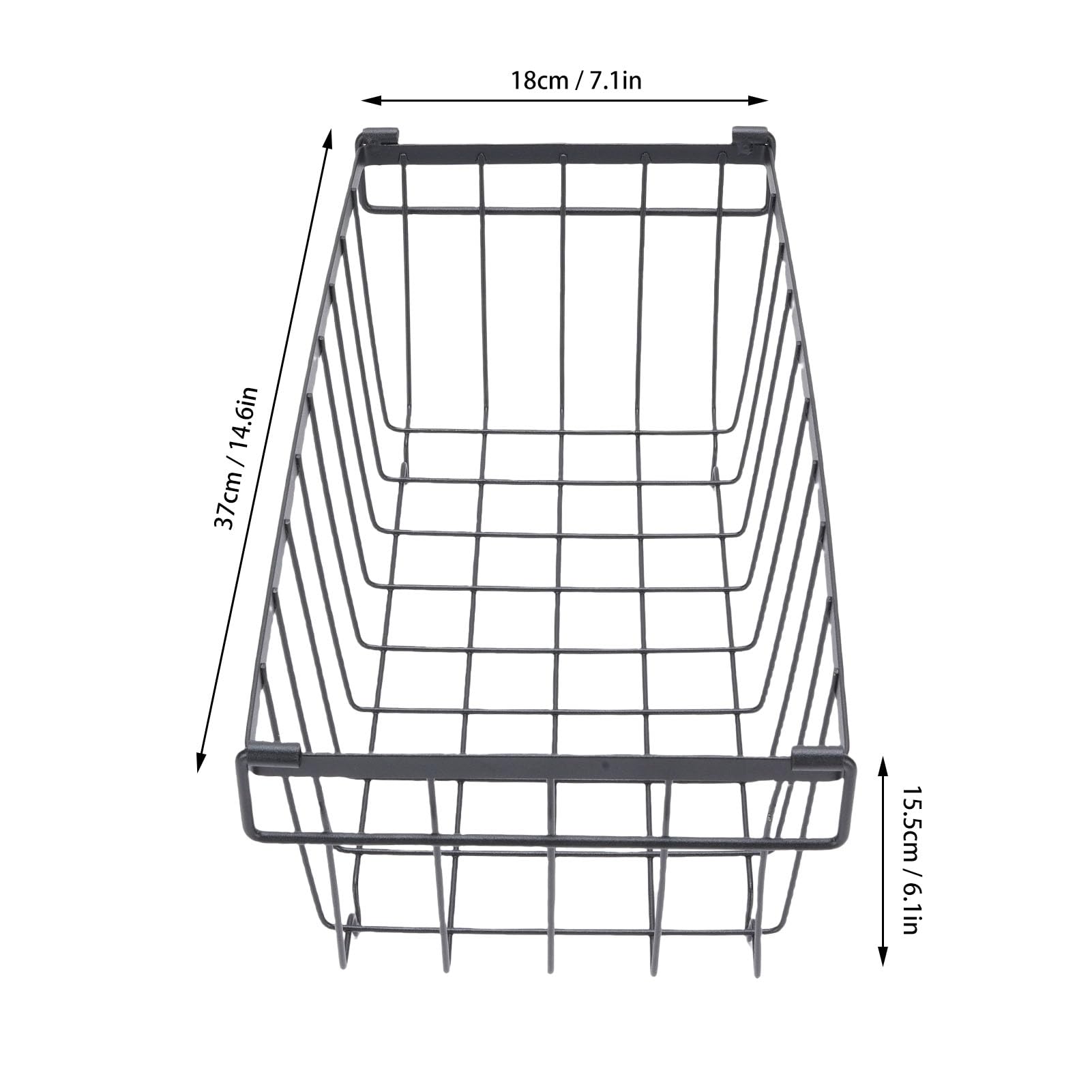 Ausla Cestas de Almacenamiento del Congelador en el Pecho, Organizador de Alimentos de Alambre de Metal, 37 X 18 X 15.5cm / 14.6 X 7.1 X 6.1in, Conjunto de 4