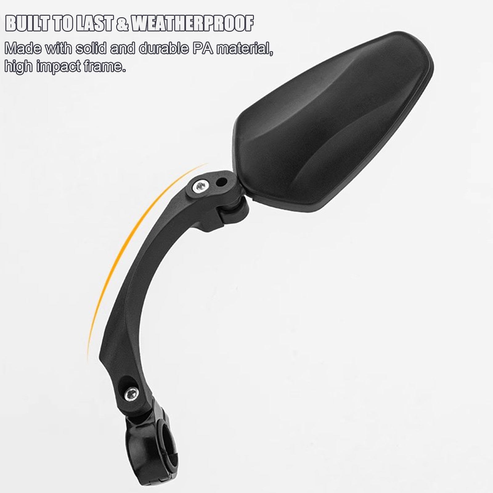 Miroir de Vélo de Guidon Lentille Acrylique de Rétroviseur de Vélo de Rotation à 360 ° Accessoires de Rétroviseur de Vélo Sûrs pour Vélo de Route de Montagne Scooter Moto,1 Pair