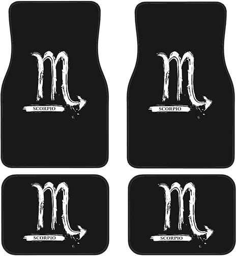 Scorpio Symbol Floor Mats for Cars, All-Weather Car Mats, Fit Automotive Floor Mats for Cars Trucks SUV, Universal Floor Liner Car Accessories