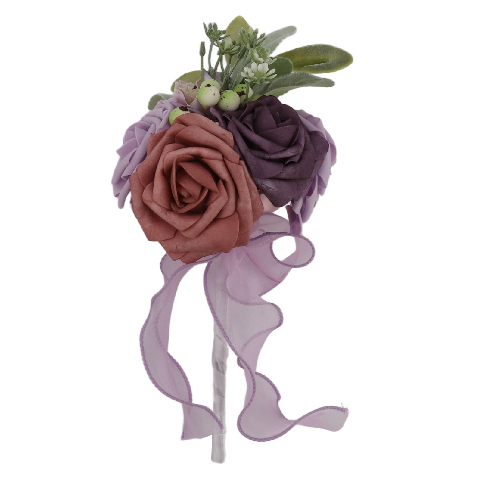 CVJdfhRE bridal bouquet， for Bride Bridesmaid, Romantic Rose Bridal Wedding Bouquet, Roses, Hand Holding(Violet)