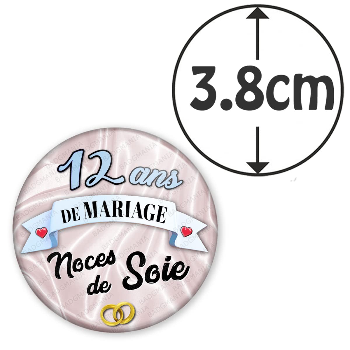 Cadeau Noce De Plomb Décoration Frigo Aimant Anniversaire 50 Ans Mariage - Noces D'Or 3.8cm - Magnet Frigo Anneaux - Fabriqué En France Aimant Décoratif Français Noce De Froment