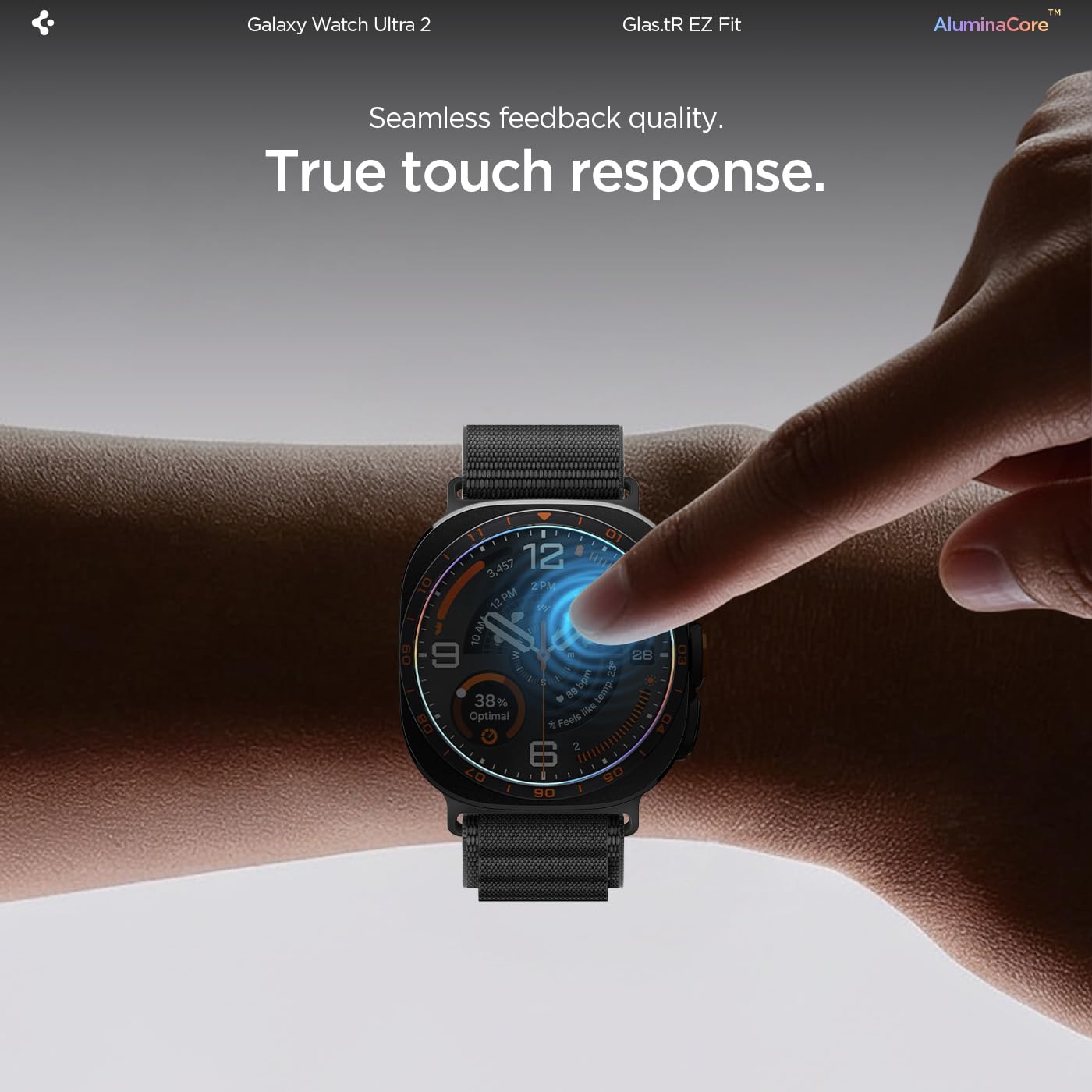 Spigen EZ Fit Tempered Glass for Galaxy Watch Ultra 2 (47mm) [2P] — Amazon image 6